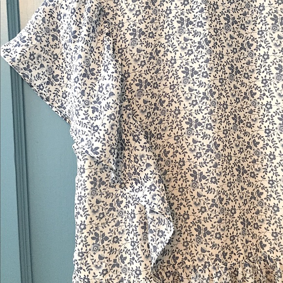 Madewell Wedgewood Blue/Egg Shell Floral Blouse - Picture 16 of 16